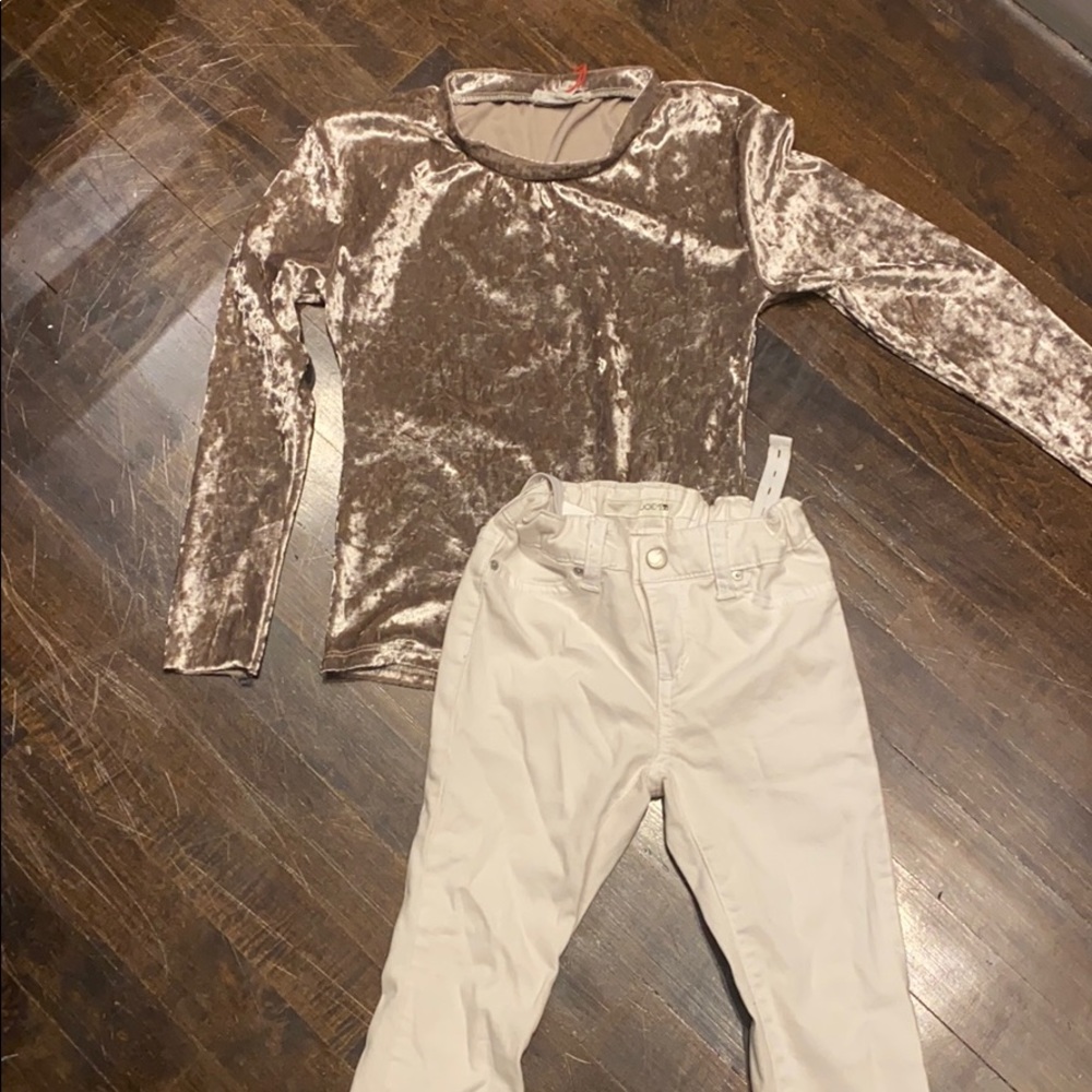 Girls size 6x Velvet top and white Joes Jeans